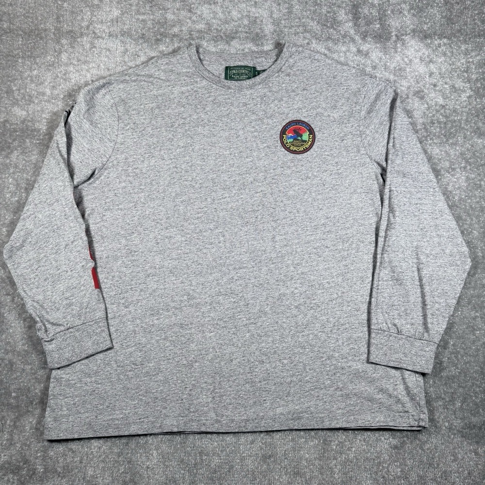 Polo Country Ralph Lauren T-Shirt Men's XL Gray Long Sleeve Sportsman Classic